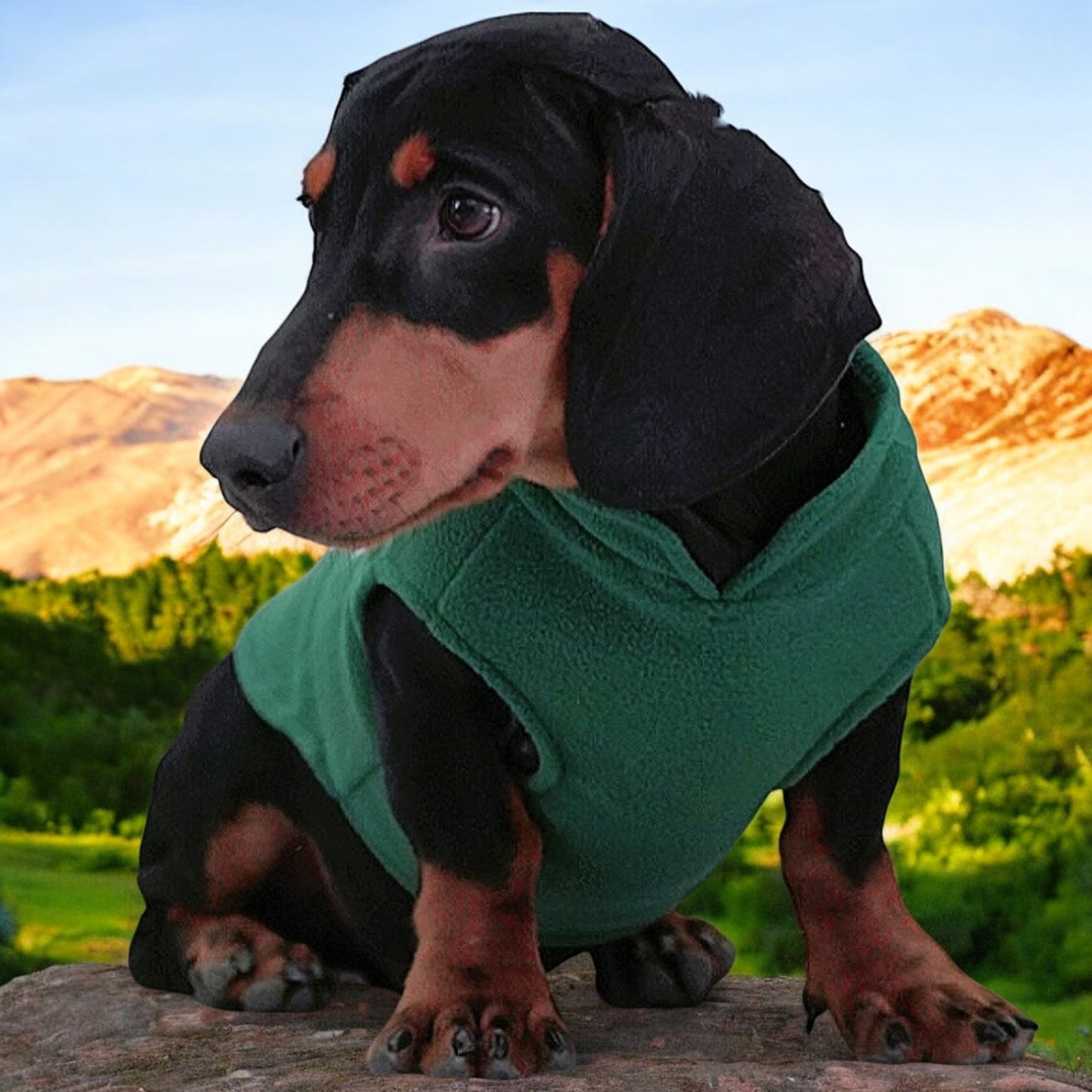 The Dog Face Dachshund Jacket Premium Fleece for Cold-Weather Comfort