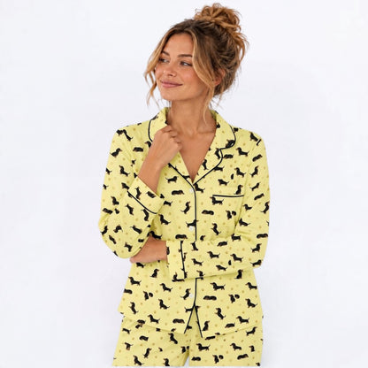 Cookie  – Matching Women's Satin Pajamas | Soft Silky Two-Piece Sleepwear Set
