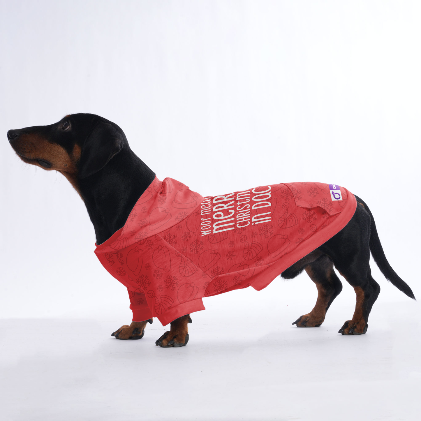 Woof means merry christmas in dachshund - Hoodies for Dachshunds