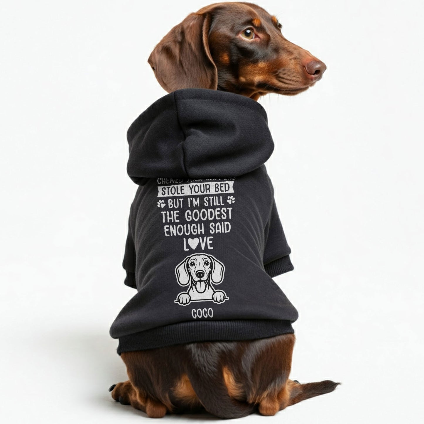 Chewed your slippers - Personalized Dachshund Hoodies with your doxie name – Stylish, Cozy, and Premium 100% Cotton