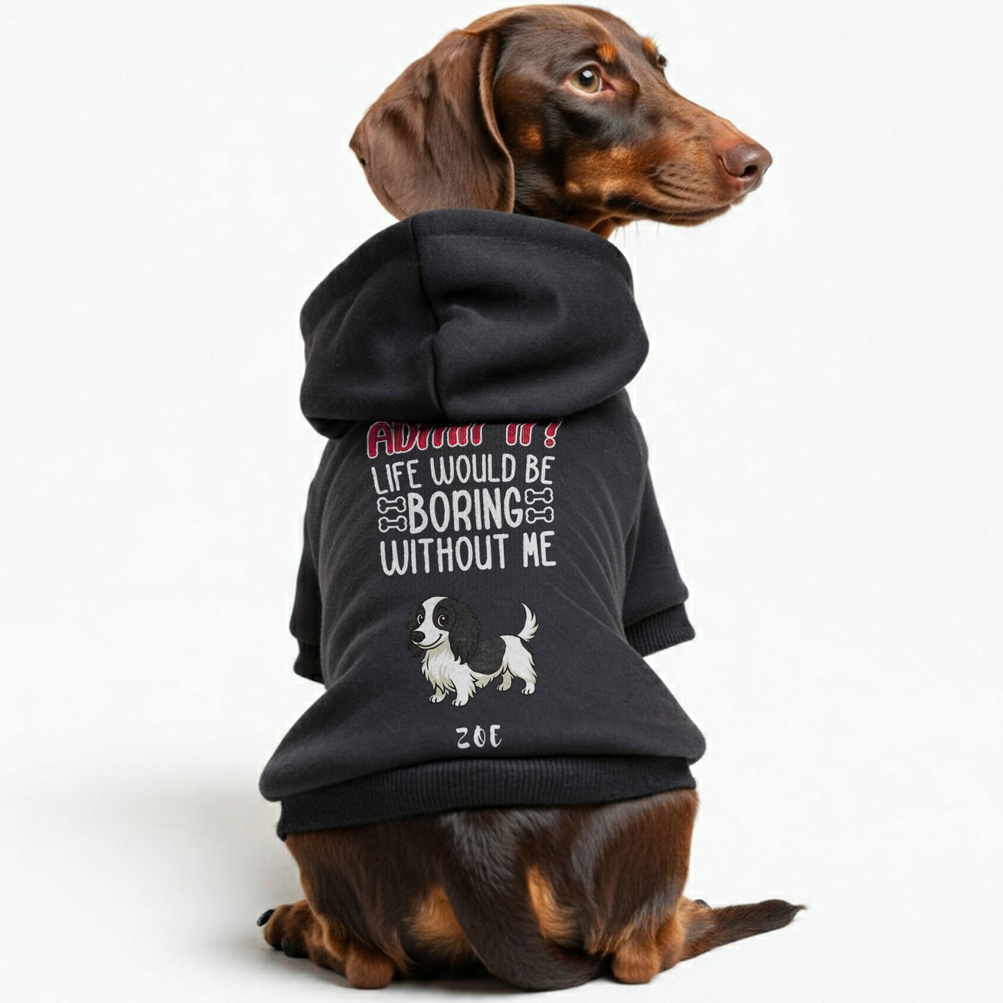 Life Would Be Boring – Personalized Dachshund Hoodies with Your Doxie’s Name & Clipart – Stylish, Cozy & Made from Premium 100% Cotton
