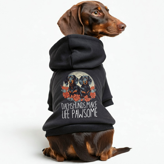 Dachshund Make Life Pawsome - Personalized Dachshund Hoodies with Funny Quotes – Stylish, Cozy, and Premium 100% Cotton