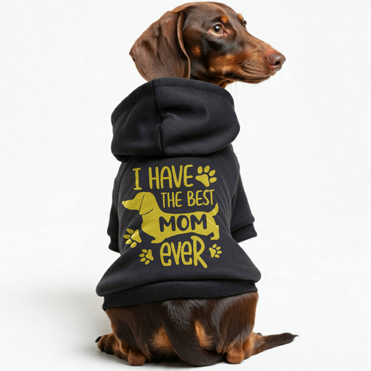 I Have The Best Mom Ever - Personalized Dachshund Hoodies with Funny Quotes – Stylish, Cozy, and Premium 100% Cotton