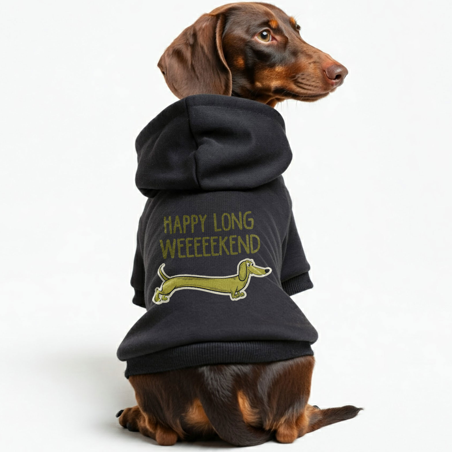 Happy Weekend - Personalized Dachshund Hoodies with Funny Quotes – Stylish, Cozy, and Premium 100% Cotton