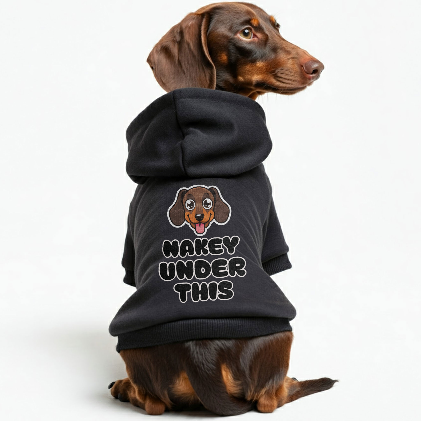 Nakey UNDER This - Personalized Dachshund Hoodies with Funny Quotes – Stylish, Cozy, and Premium 100% Cotton