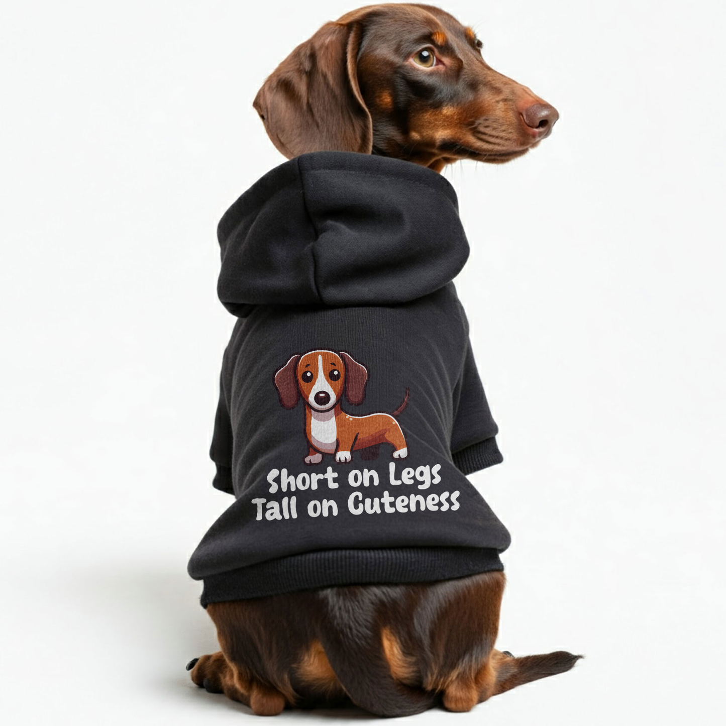 Short on Legs, Tall on Cuteness - Personalized Dachshund Hoodies with Funny Quotes – Stylish, Cozy, and Premium 100% Cotton