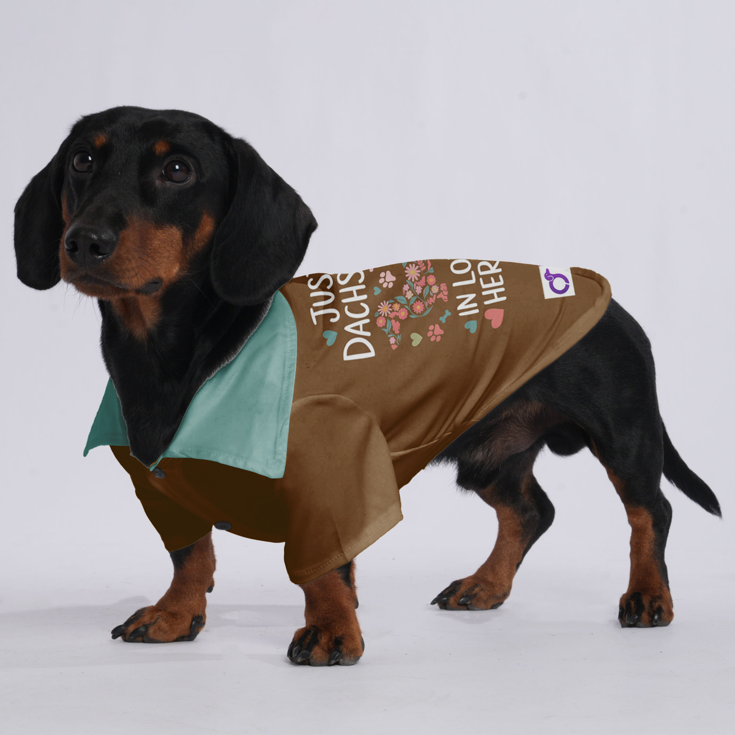 Just a Dachshund in love with her Mom - Hawaiian Shirt for Doxies