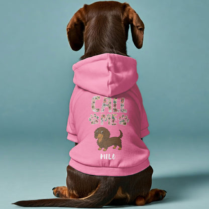 Call Me – Personalized Dachshund Hoodies with Your Doxie’s Name & Clipart – Stylish, Cozy & Made from Premium 100% Cotton