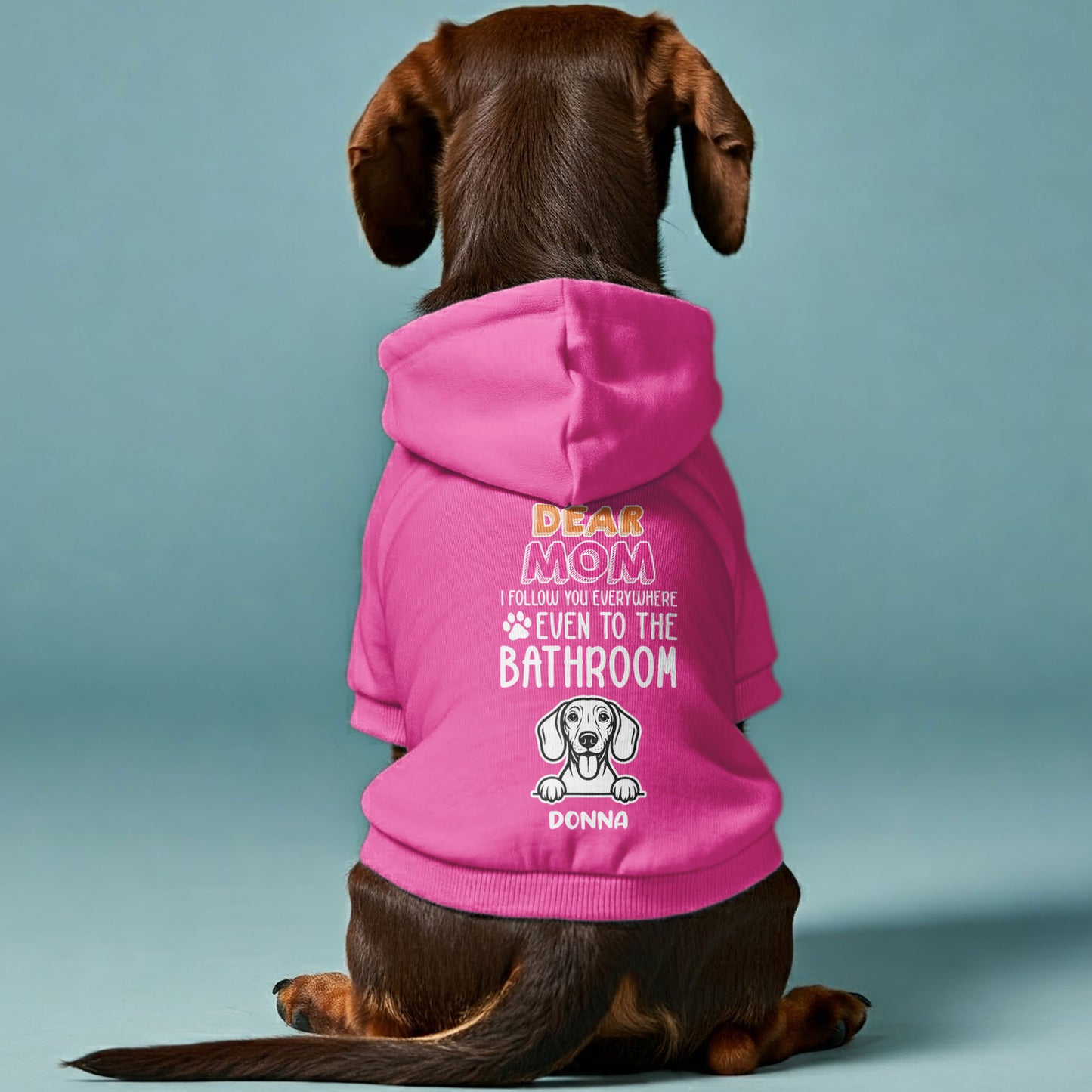 Dear MOM - Personalized Dachshund Hoodies with Your Doxie’s Name & Choice of Mom, Mum, or Dad – Stylish, Cozy, and Premium 100% Cotton