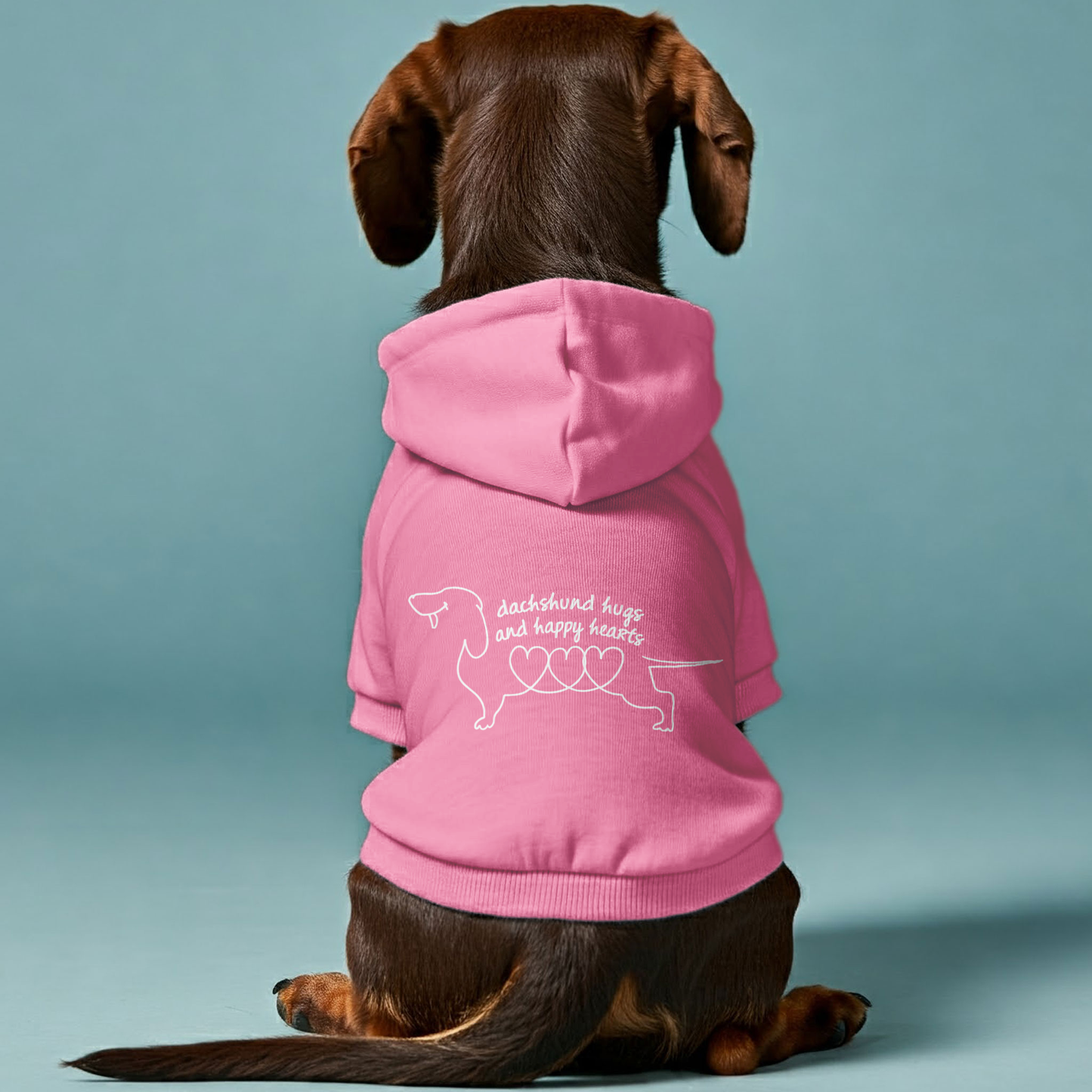 Happy Hearts- Personalized Dachshund Hoodies with Funny Quotes – Stylish, Cozy, and Premium 100% Cotton