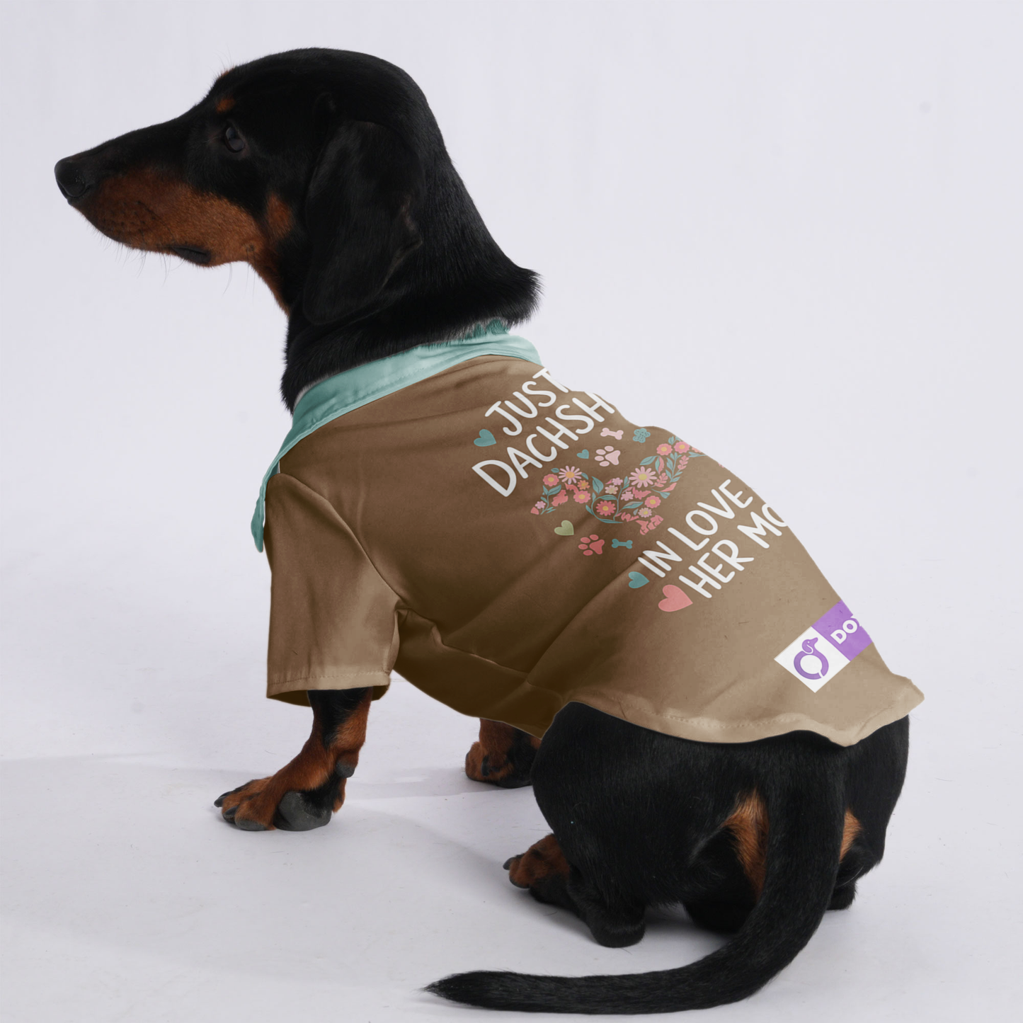 Just a Dachshund in love with her Mom - Hawaiian Shirt for Doxies