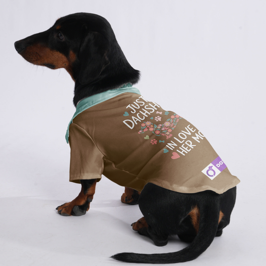 Just a Dachshund in love with her Mom - Hawaiian Shirt for Doxies