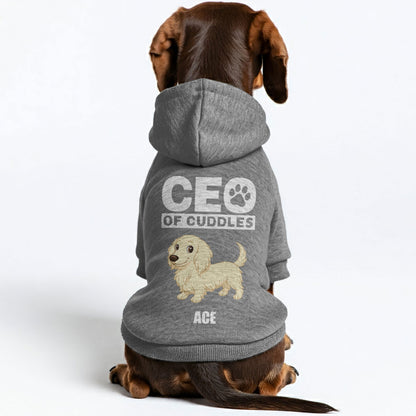 CEO of Cuddles – Personalized Dachshund Hoodies with Your Doxie’s Name & Photo or Clipart– Stylish, Cozy & Made from Premium 100% Cotton