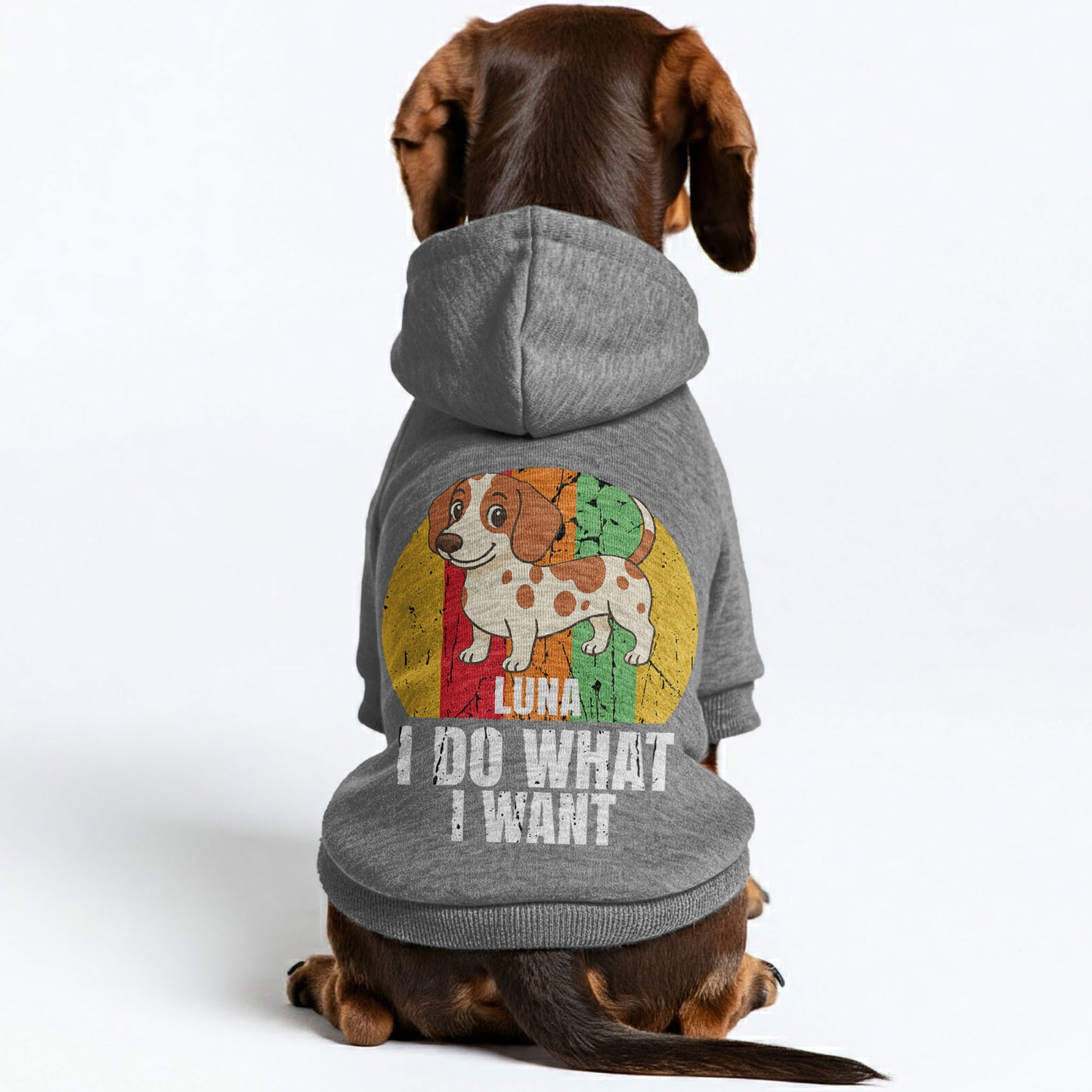 I Do What I Want – Personalized Dachshund Hoodies with Your Doxie’s Name & Clipart – Stylish, Cozy & Made from Premium 100% Cotton