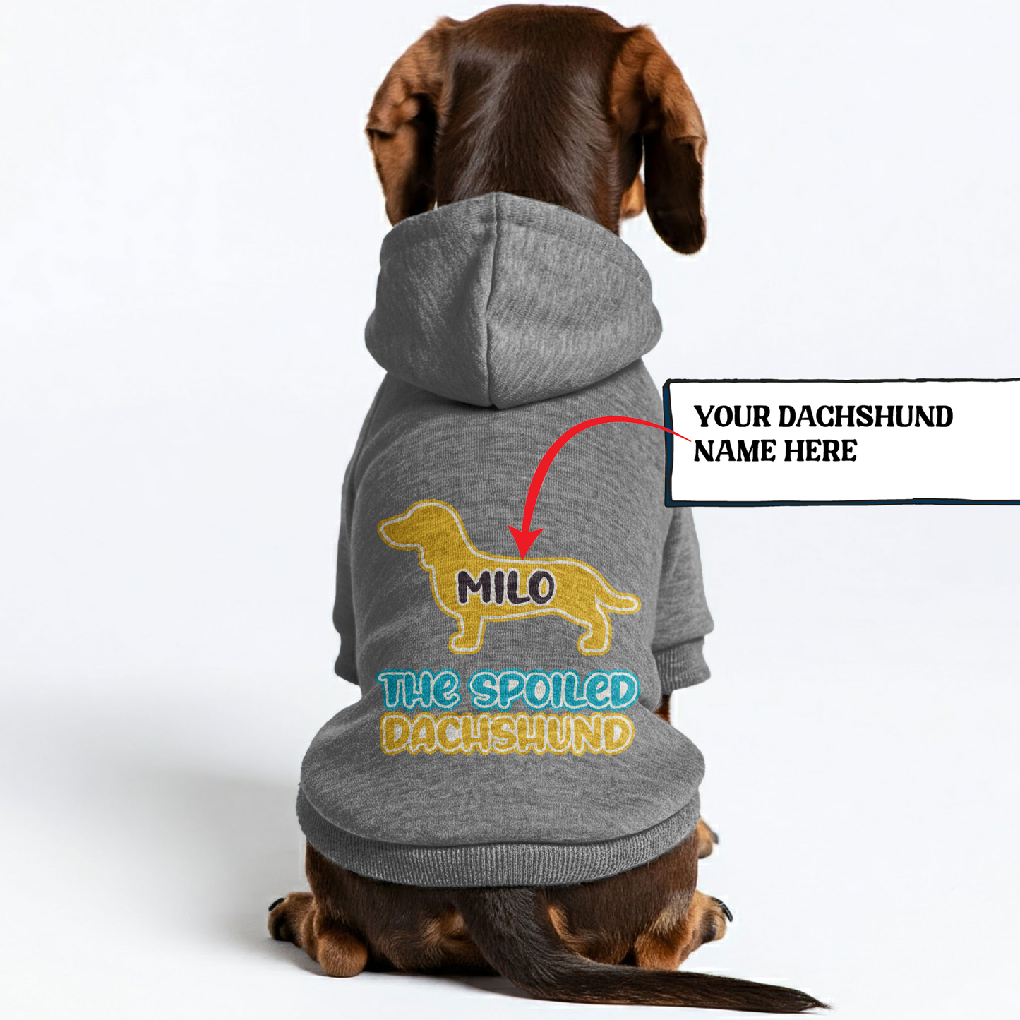 The Spoiled Dachshund - Personalized Dachshund Hoodies with your doxie name – Stylish, Cozy, and Premium 100% Cotton