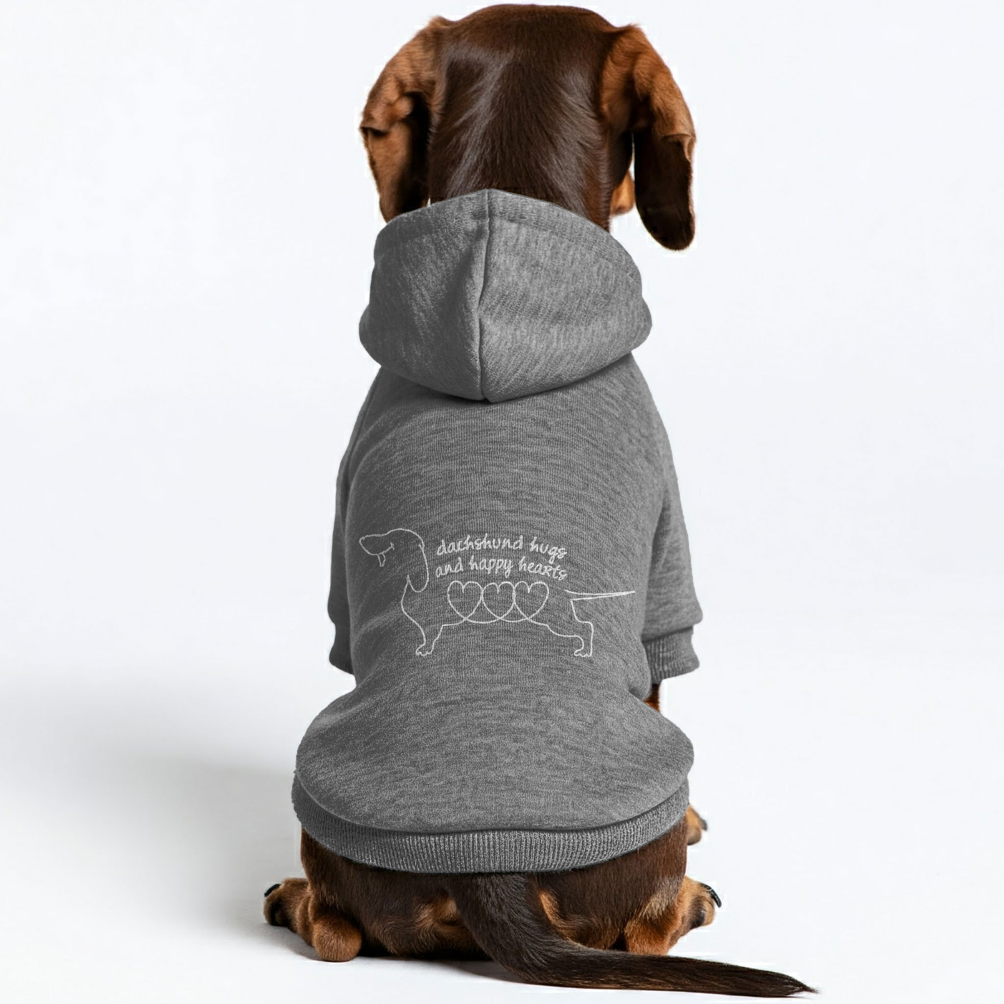 Happy Hearts- Personalized Dachshund Hoodies with Funny Quotes – Stylish, Cozy, and Premium 100% Cotton