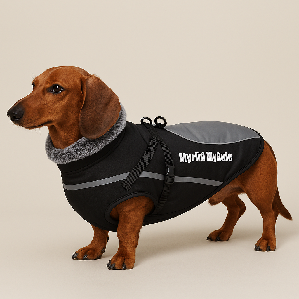 PawFlective Reflective Dachshund Winter Coat – Waterproof and Insulated Dog Clothes for Doxies