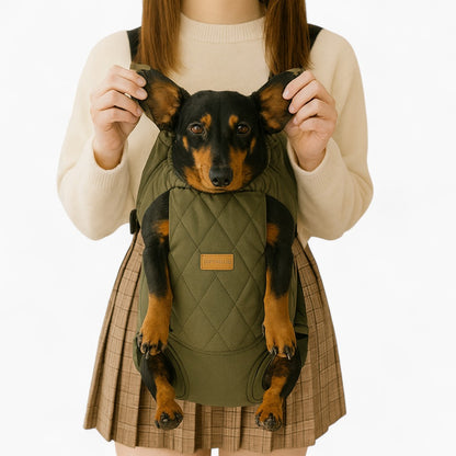QuiltEase Dachshund Backpack Carrier – Hands-Free Cozy Secure Travel Bag