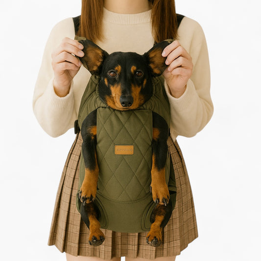 QuiltEase Dachshund Backpack Carrier – Hands-Free Cozy Secure Travel Bag
