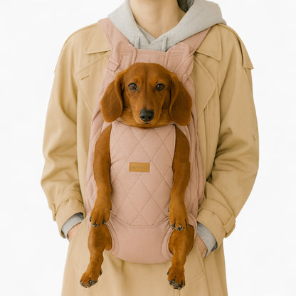 QuiltEase Dachshund Backpack Carrier – Hands-Free Cozy Secure Travel Bag