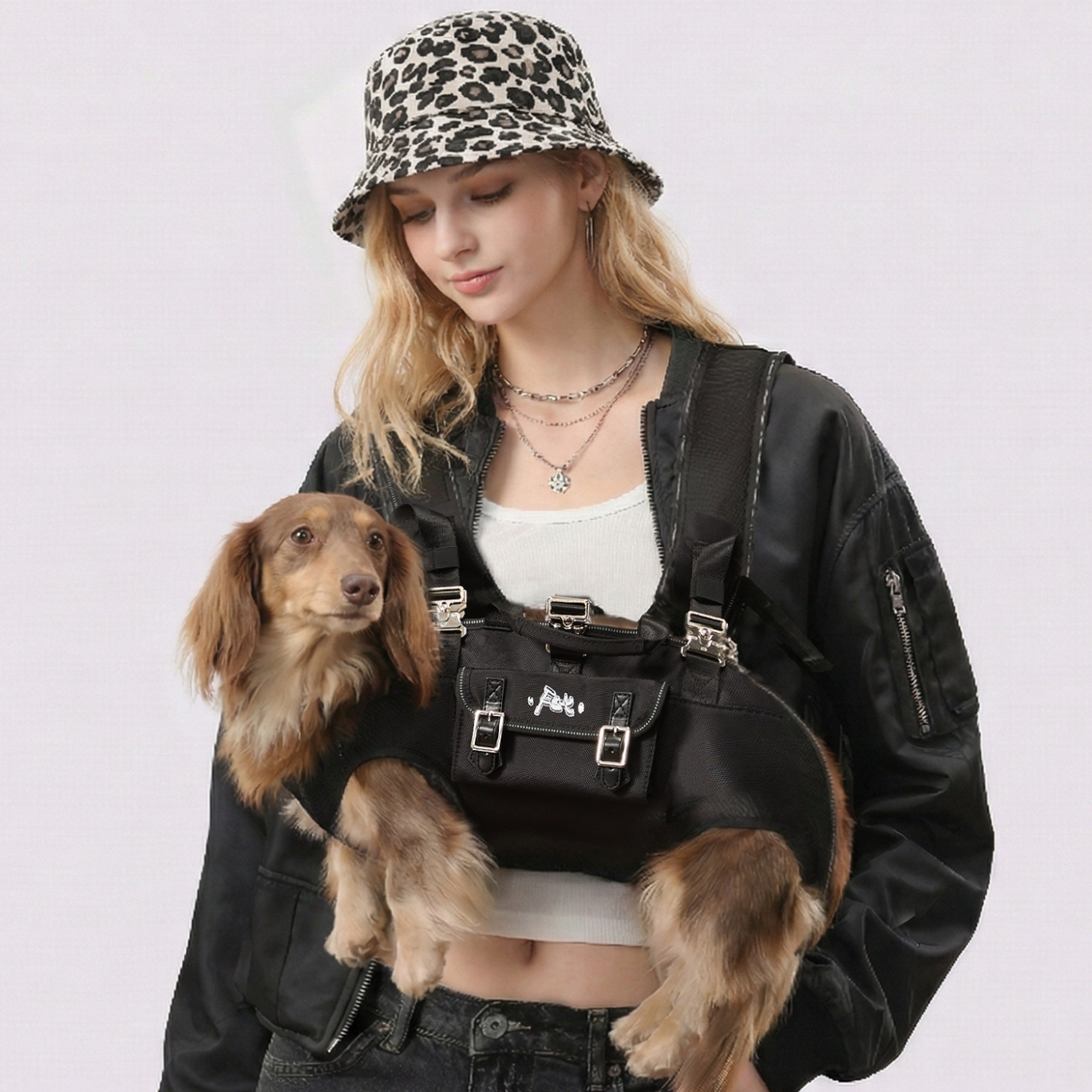DachCarry Dachshund Side Carry Backpack – Lightweight Portable and Secure Doxie Carrier Bag