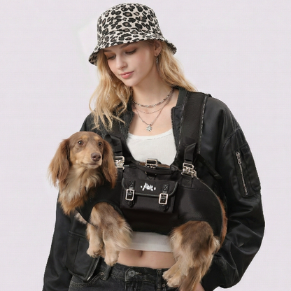 DachCarry Dachshund Side Carry Backpack – Lightweight Portable and Secure Doxie Carrier Bag