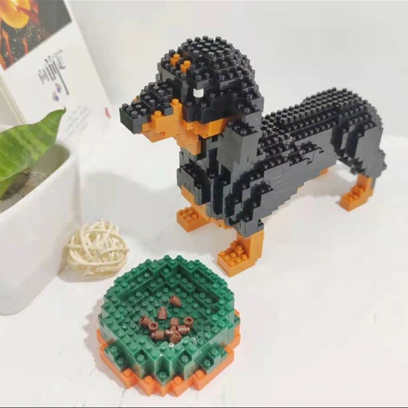 Dachshund Micro Building Blocks Animal Set