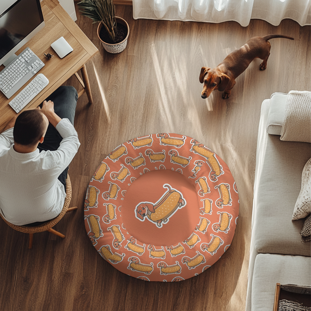 Molly - Cloud-Comfort Large Dachshund Bed | Anti-Anxiety Donut Bed for Dachshunds