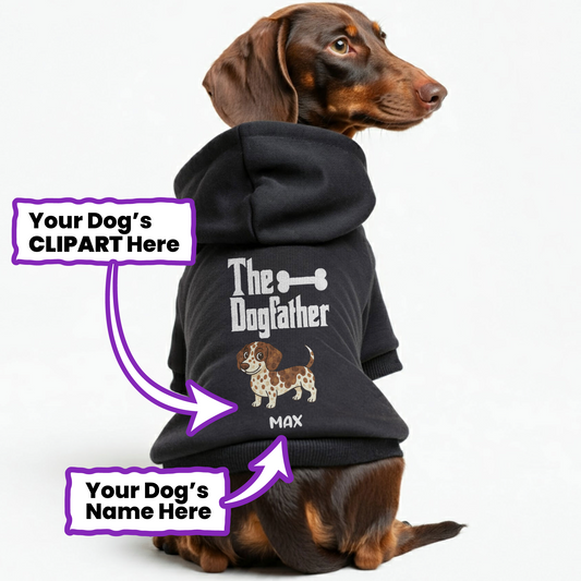 The Dogfather – Personalized Dachshund Hoodies with Your Doxie’s Name & Clipart – Stylish, Cozy & Made from Premium 100% Cotton