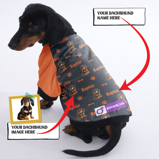 Customized Dachshund Jacket with Your Pet’s Name and Photo