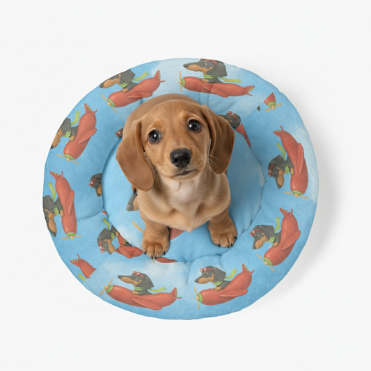 Greta - Cloud-Comfort Dachshund Bed | Anti-Anxiety Donut Bed for Dachshunds