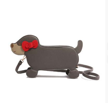 Dachshund Leather Handbag – Cross-Border Cartoon Shoulder Bag for Travel