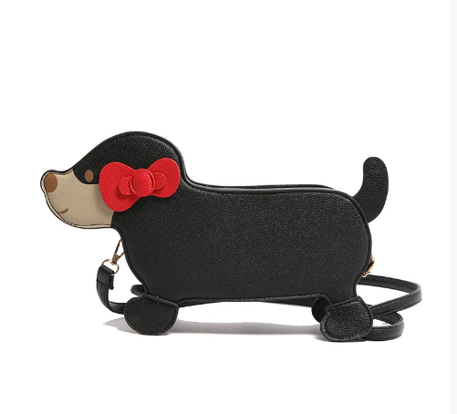 Dachshund Leather Handbag – Cross-Border Cartoon Shoulder Bag for Travel