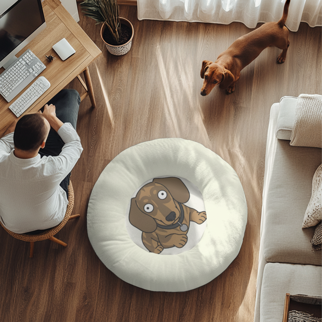 Liesel   - Personalized Cloud-Comfort Large Dachshund Bed | Anti-Anxiety Donut Bed for Dachshunds