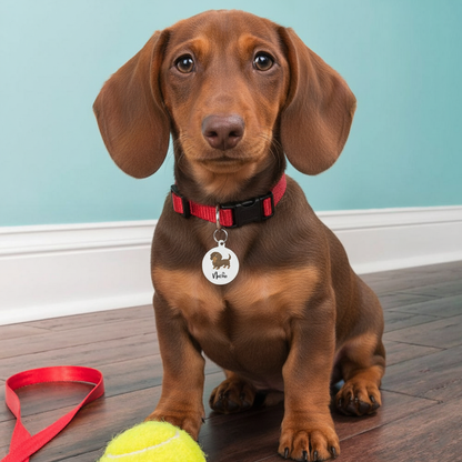 Pancake - Custom Dachshund Tag | Double-Sided ID