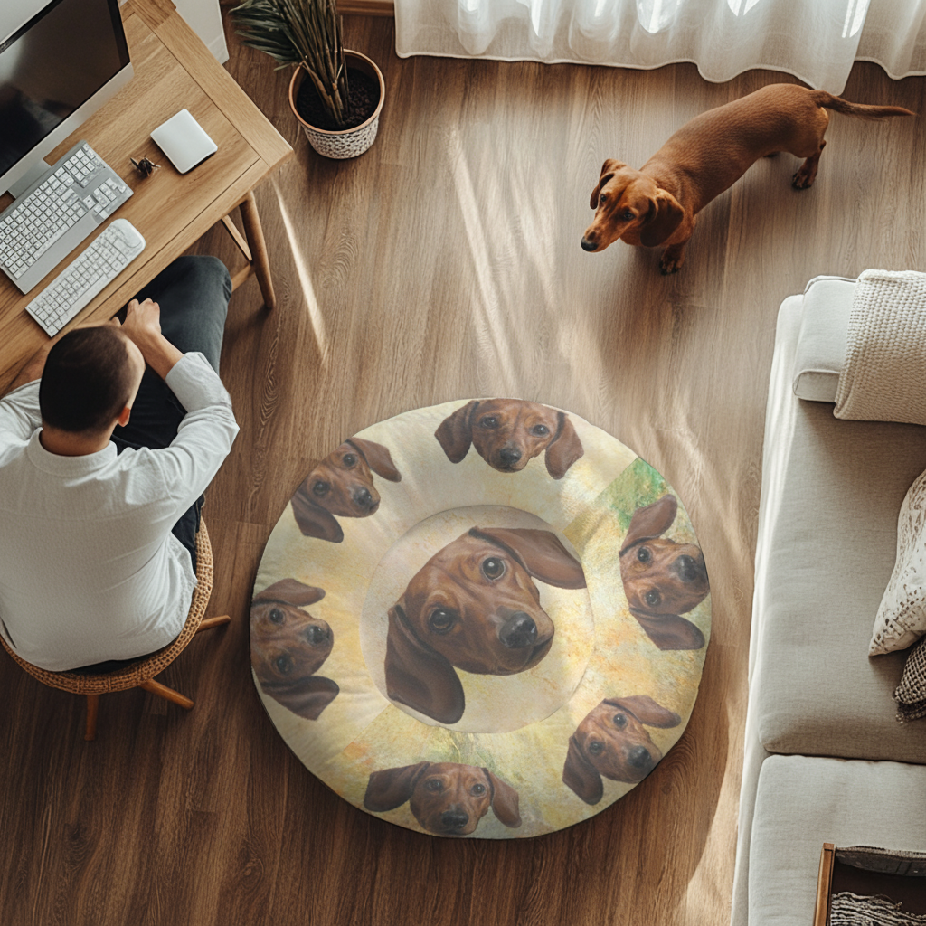 Pixie - Personalized Cloud-Comfort Large, Small & Puppy Dachshund Bed | Anti-Anxiety Donut Bed for Dachshunds