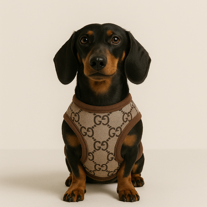 Padded dachshund harness and leash set