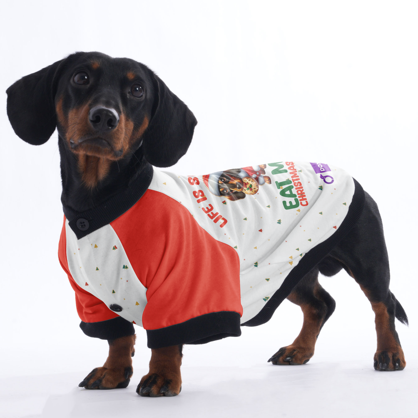 Life is short eat more christmas cookies - Jacket for Dachshunds