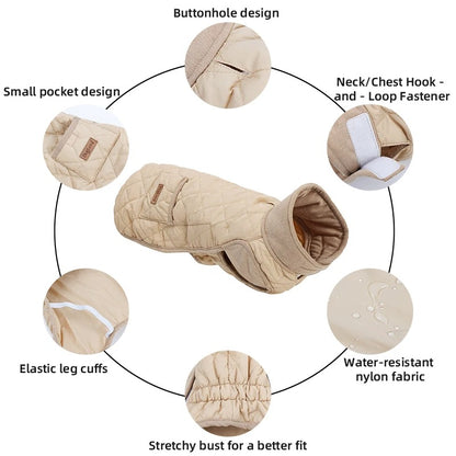 Quilted water-resistant winter coat for dachshunds, view 5