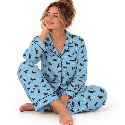 Sunny  – Matching Women's Satin Pajamas | Soft Silky Two-Piece Sleepwear Set