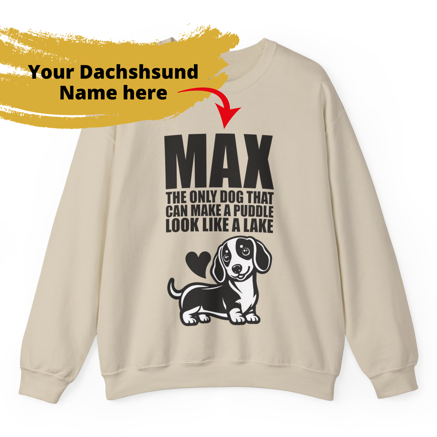 Sudadera personalizada con nombre de perro salchicha - Sudadera unisex 