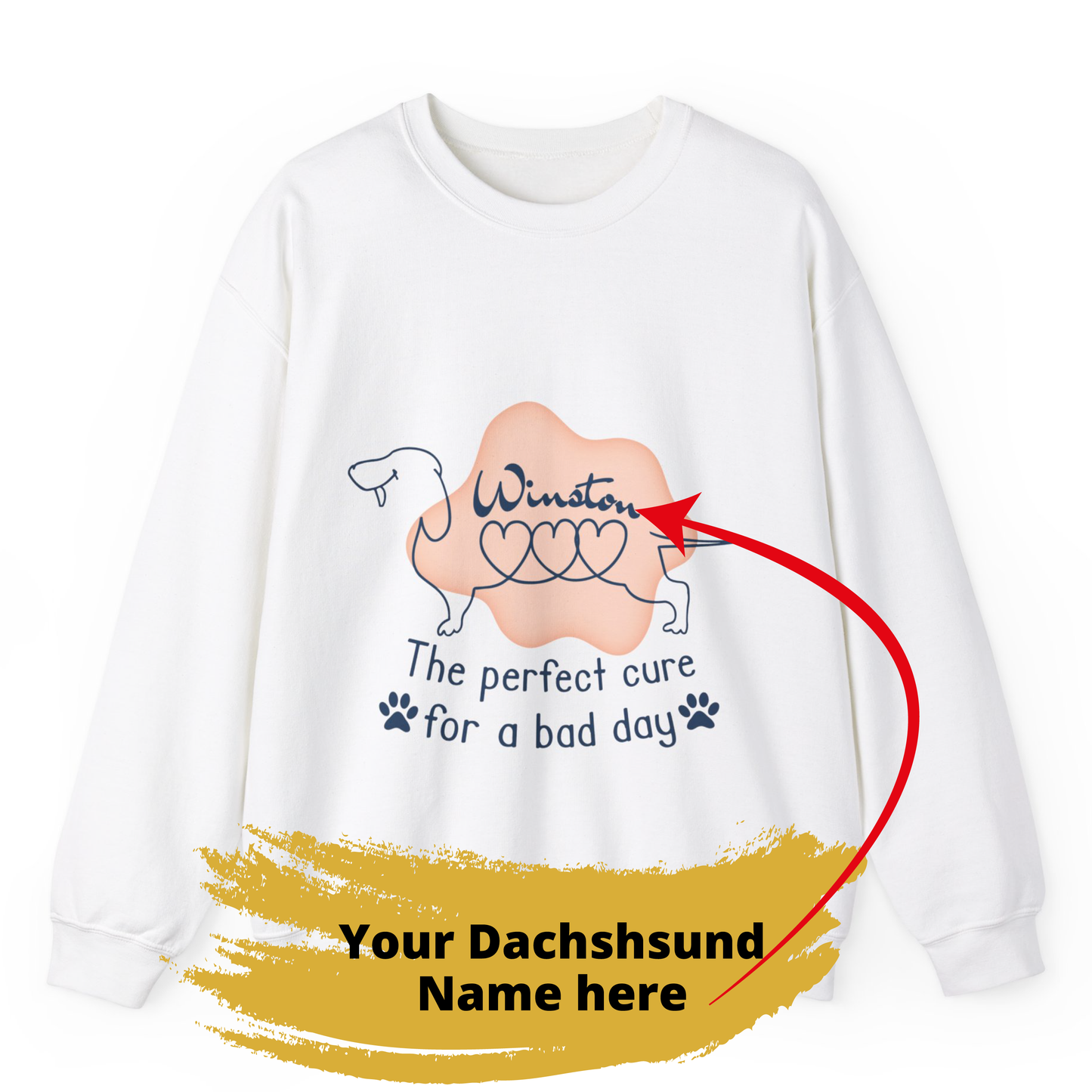 Sudadera personalizada con nombre de perro salchicha - Sudadera unisex 