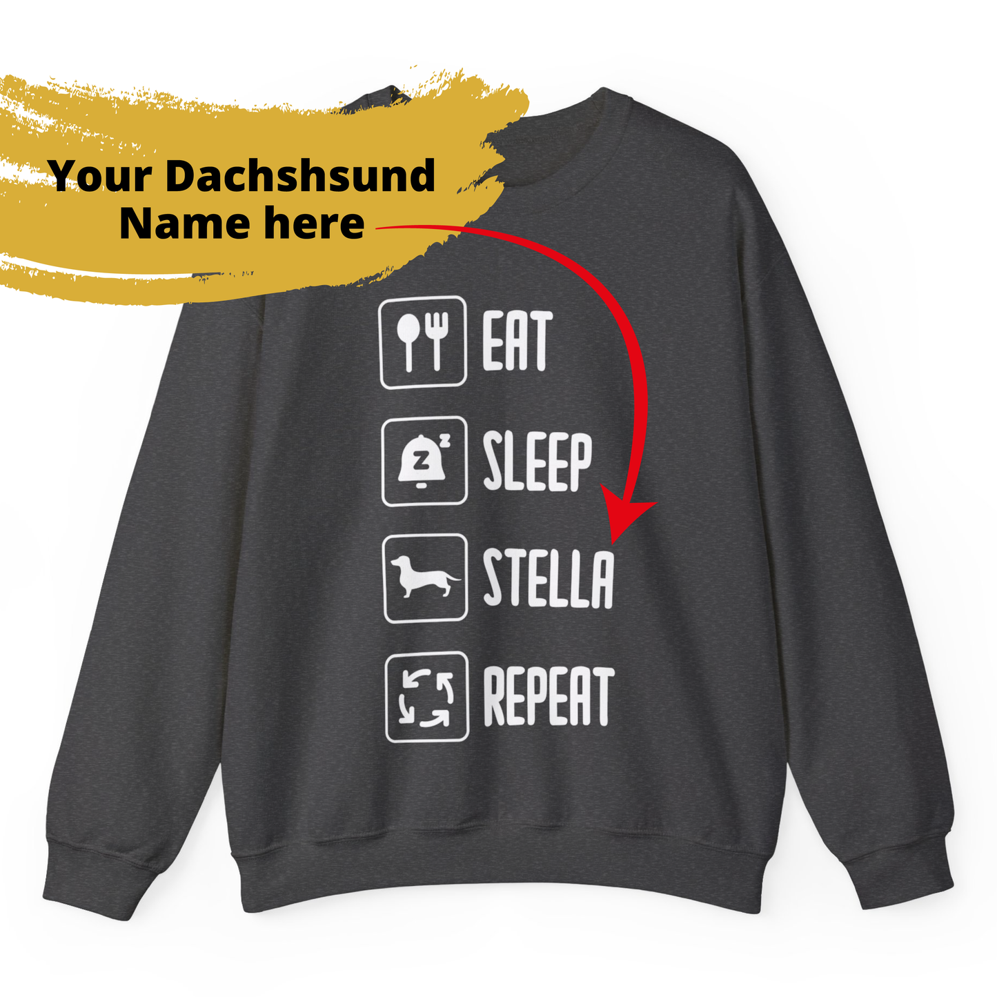 Sudadera personalizada con nombre de perro salchicha - Sudadera unisex 