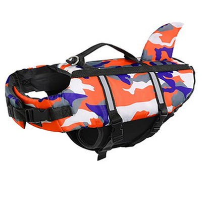 Dachshund shark life jacket in camo print, view 7
