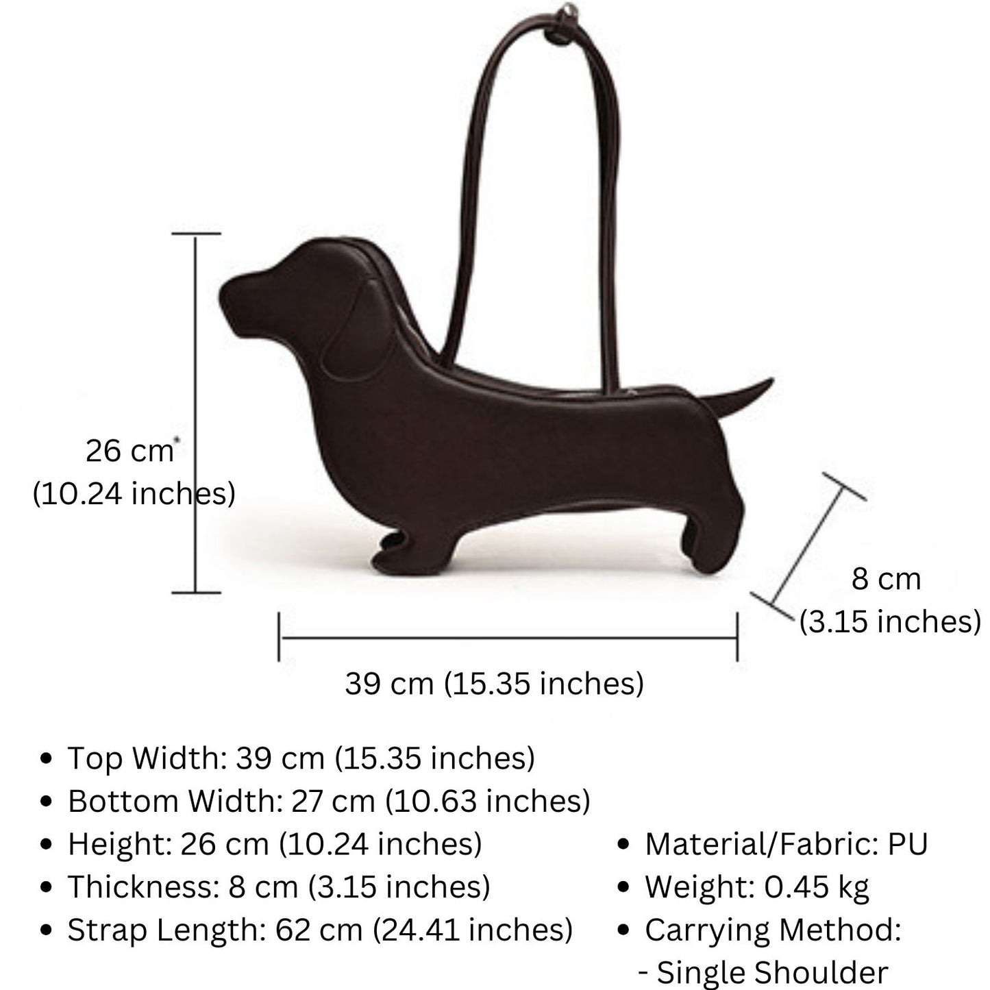 Doxie Chic™ - Dachshund-Shaped Single Shoulder Handbag