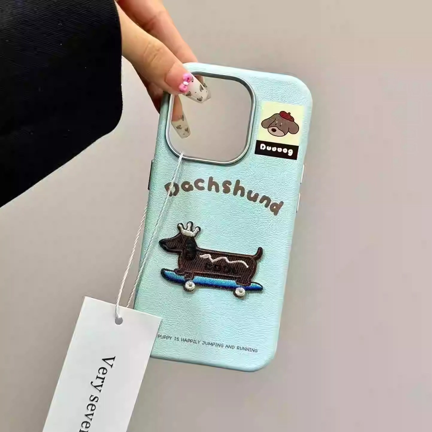 www.doxie.us-3D-Dachshund-Design-iPhone-Cover-Cute-and-Durable-Phone-Accessory-blue