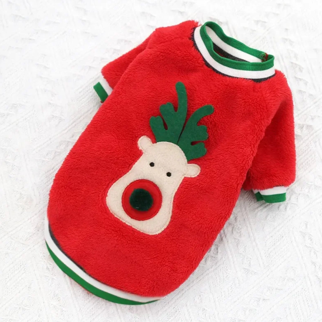 www.doxie.us-Doxie-Coral-Fleece-Christmas-Sweater-Festive-Reindeer-Holiday-Apparel-for-Dachshund