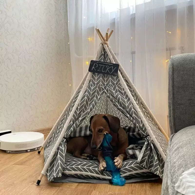 www.doxie.us-Doxie-Tent-House-Teepee-Bed-Cozy-Dachshund-Hideaway