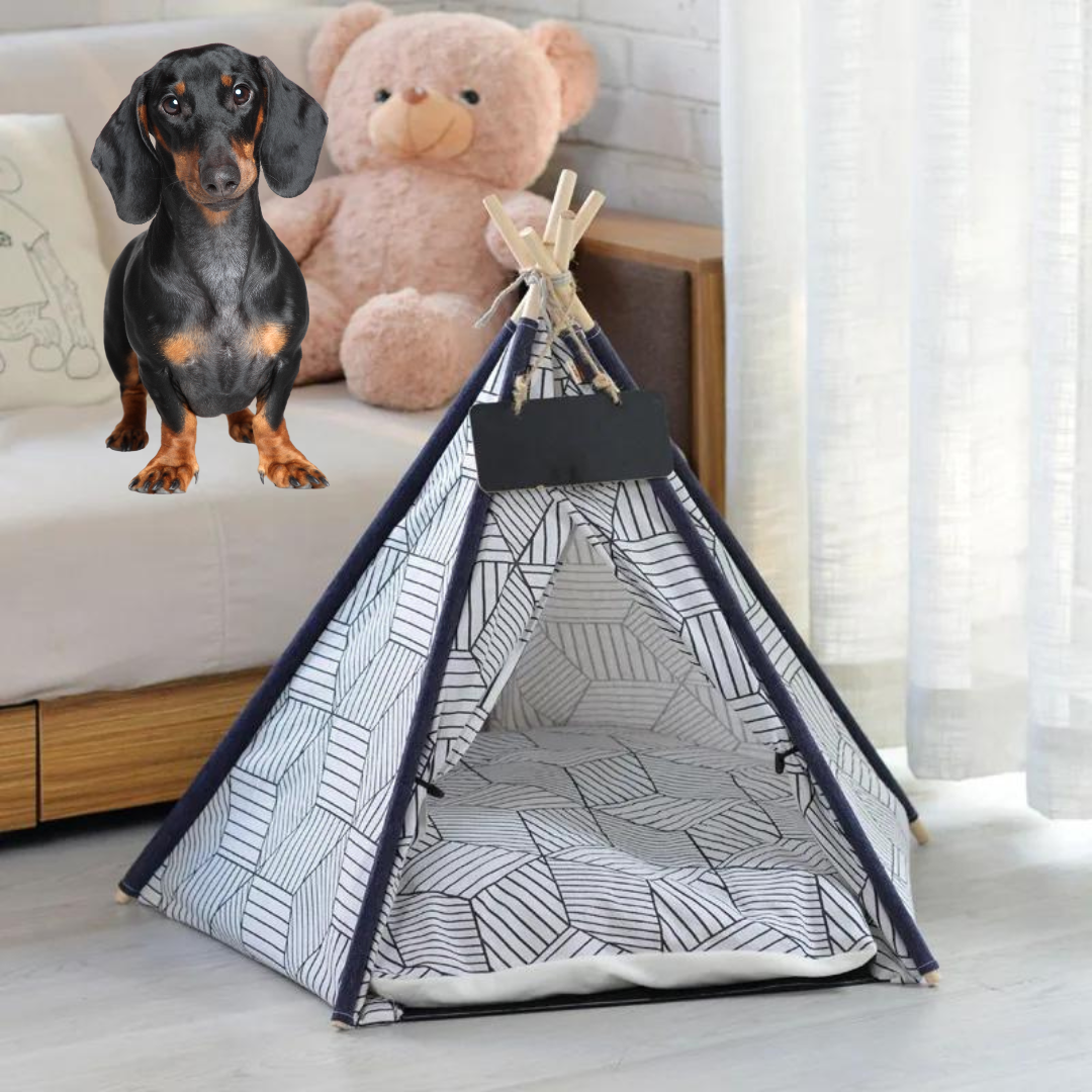 www.doxie.us-Doxie-Tent-House-Teepee-Bed-Cozy-Dachshund-Hideaway