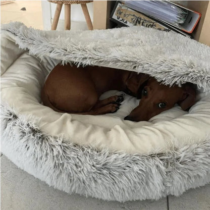 Luxury velvet cave bed for dachshunds